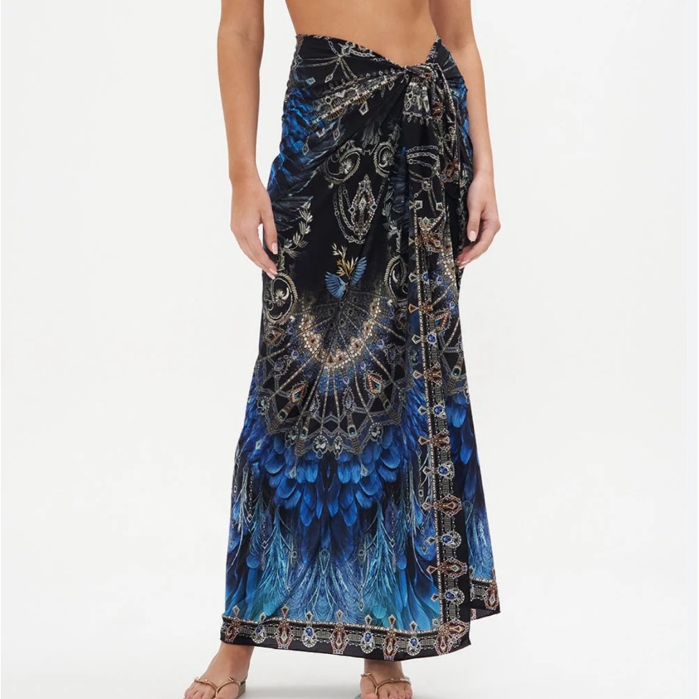 Camilla Blue and Black Patterned Sarong